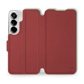 Etui Soft Touch do Samsung Galaxy S25 - wzór Zachodząca czerwień z platyną