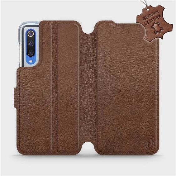 Etui ze skóry naturalnej do Xiaomi Mi 9 SE - wzór Brown Leather