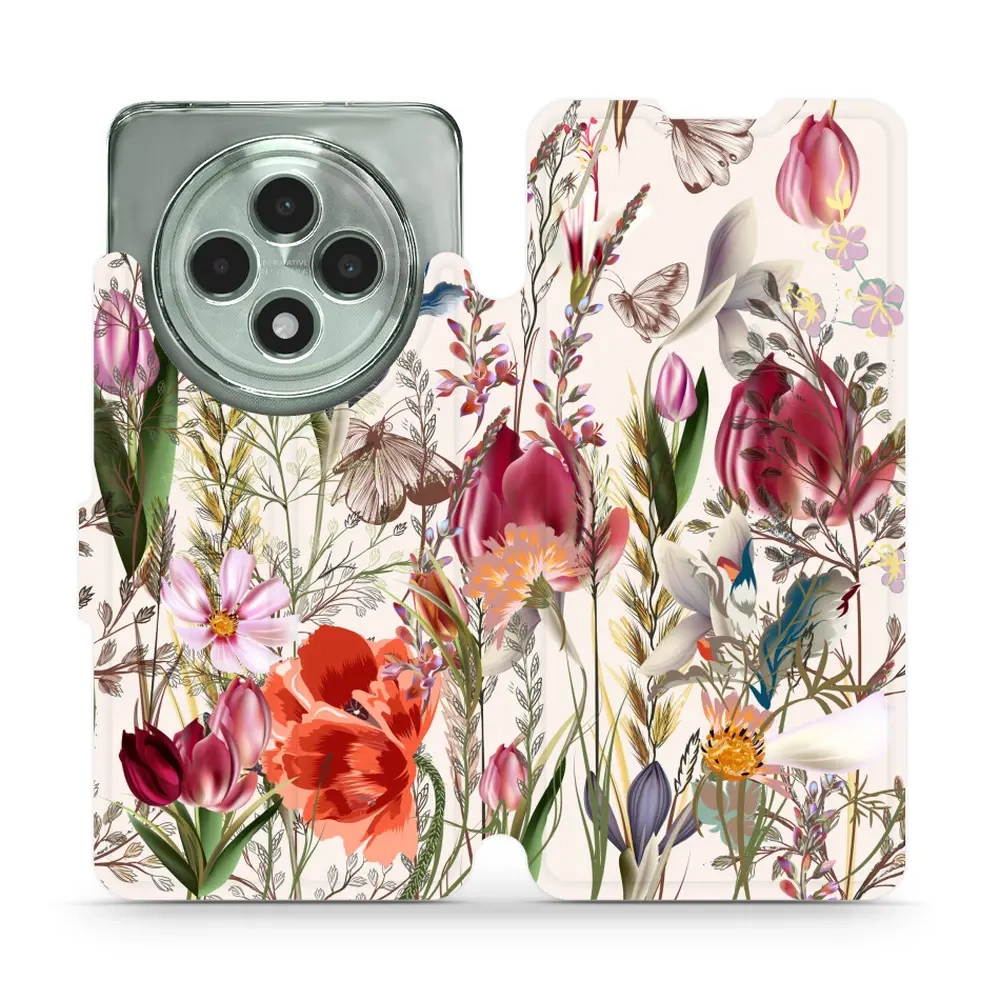Mobiwear Book, Displayschutz, magnetischer Verschluss, Silikoneinlage, Schutz, Blumenstrauß