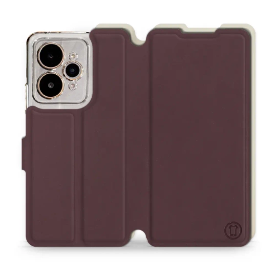 Etui Soft Touch do Realme 15 5G - wzór Matowy burgund z platyną