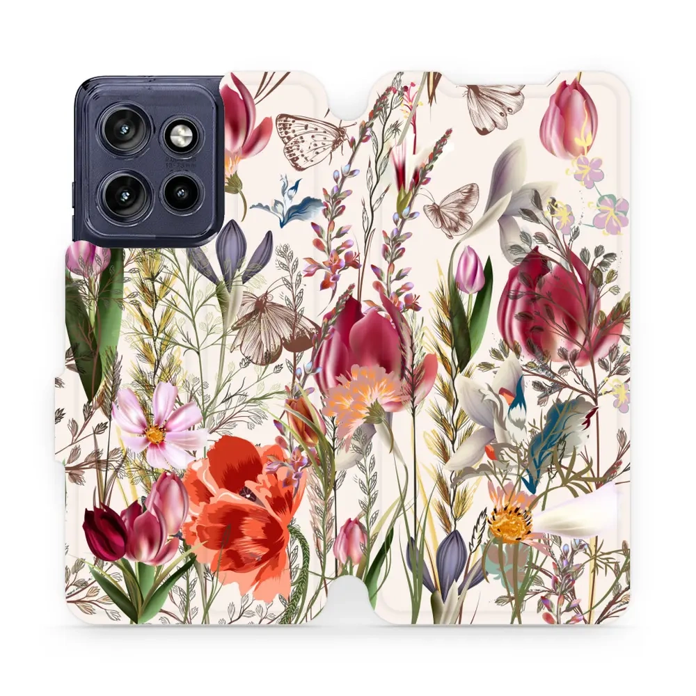 Mobiwear Book, ochrona ekranu, magnetyczne zapięcie, silikonowa wkładka, bezpieczeństwo, bukiet kwiatów