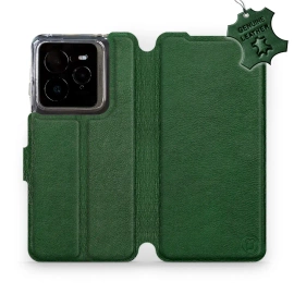 Etui ze skóry naturalnej do Realme GT 7 Pro - wzór Green Leather