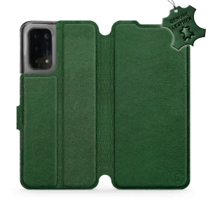 Etui ze skóry naturalnej do OPPO A74 5G - wzór Green Leather