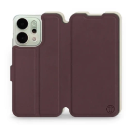 Etui Soft Touch do OPPO Reno 14 Pro 5G - wzór Matowy burgund z platyną