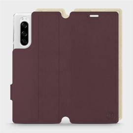 Etui Soft Touch do Sony Xperia 5 - wzór Matowy burgund z platyną