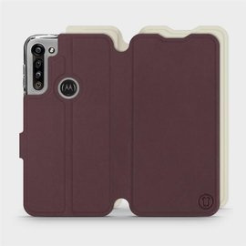 Etui Soft Touch do Motorola Moto G8 Power - wzór Matowy burgund z platyną