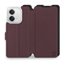 Etui Soft Touch do OPPO A40 - wzór Matowy burgund z czernią