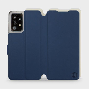 Etui Soft Touch do Samsung Galaxy A52 - wzór Głęboki granat z platyną