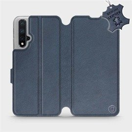 Etui ze skóry naturalnej do Huawei Honor 20 - wzór Blue Leather
