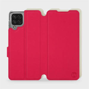 Etui Soft Touch do Samsung Galaxy A22 4G - wzór Żywa czerwień z platyną