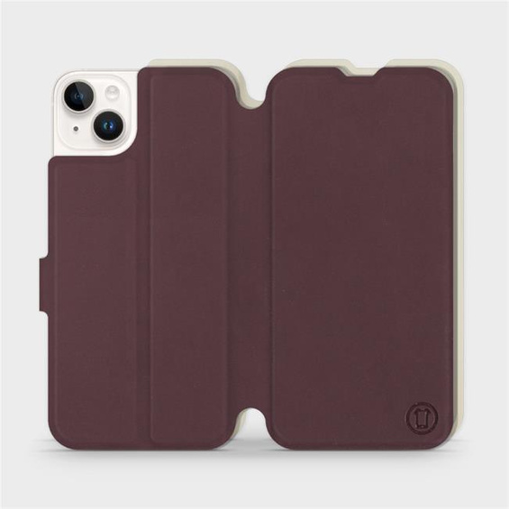 Etui Soft Touch do Apple iPhone 14 Plus - wzór Matowy burgund z platyną