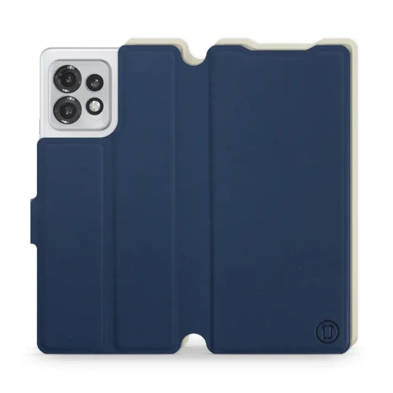 Etui Soft Touch do Motorola Edge 40 Pro - wzór Głęboki granat z platyną