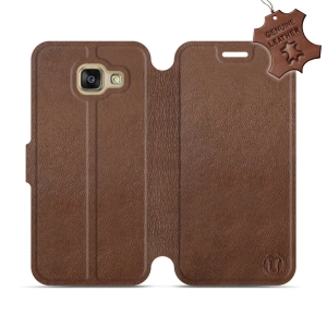 Etui ze skóry naturalnej do Samsung Galaxy A3 2016 - wzór Brown Leather
