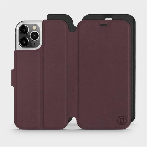 Etui Soft Touch do Apple iPhone 12 Pro - wzór Matowy burgund z czernią