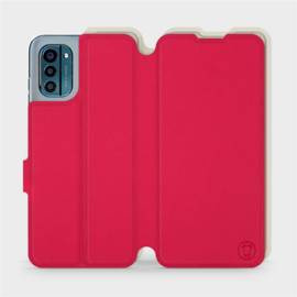 Etui Soft Touch do Nokia G21 - wzór Żywa czerwień z platyną