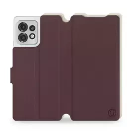 Etui Soft Touch do Motorola Edge 40 Pro - wzór Matowy burgund z platyną