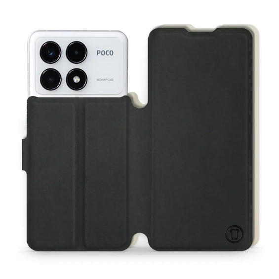 Etui Soft Touch do Xiaomi POCO F6 Pro - wzór Satynowa czerń z platyną