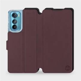 Etui Soft Touch do Motorola Edge 30 5G - wzór Matowy burgund z czernią