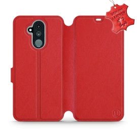 Etui ze skóry naturalnej do Huawei Mate 20 Lite - wzór Red Leather