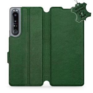 Etui ze skóry naturalnej do Sony Xperia 1 IV - wzór Green Leather
