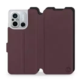 Etui Soft Touch do Xiaomi Redmi 12C - wzór Matowy burgund z czernią