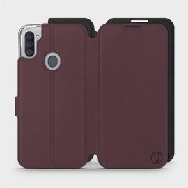 Etui Soft Touch do Samsung Galaxy M11 - wzór Matowy burgund z czernią