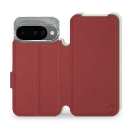 Etui Soft Touch do Google Pixel 10 - wzór Zachodząca czerwień z platyną