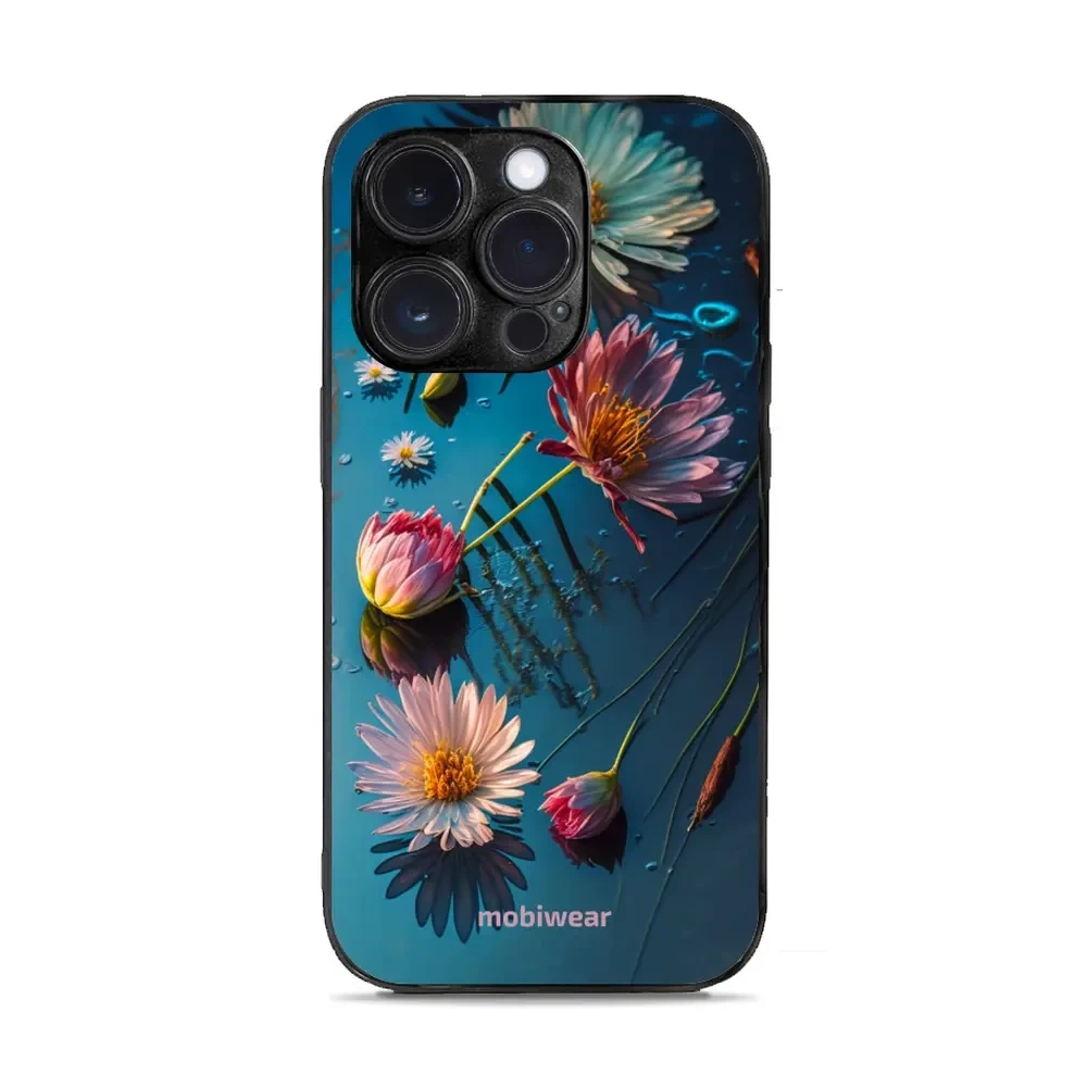 Mobiwear Glossy Case, etui na telefon, ochrona urządzenia, stylowa grafika, bezpieczna obudowa, niebiesko-kwieciste