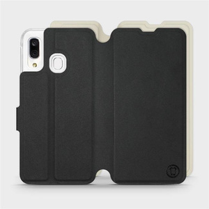 Etui Soft Touch do Samsung Galaxy A40 - wzór Satynowa czerń z platyną