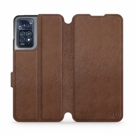 Etui ze skóry naturalnej do Xiaomi Redmi Note 12 Pro 4G - wzór Brown Leather
