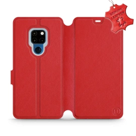 Etui ze skóry naturalnej do Huawei Mate 20 - wzór Red Leather