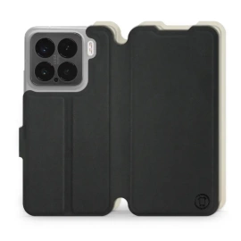 Etui Soft Touch do Xiaomi 15 - wzór Satynowa czerń z platyną