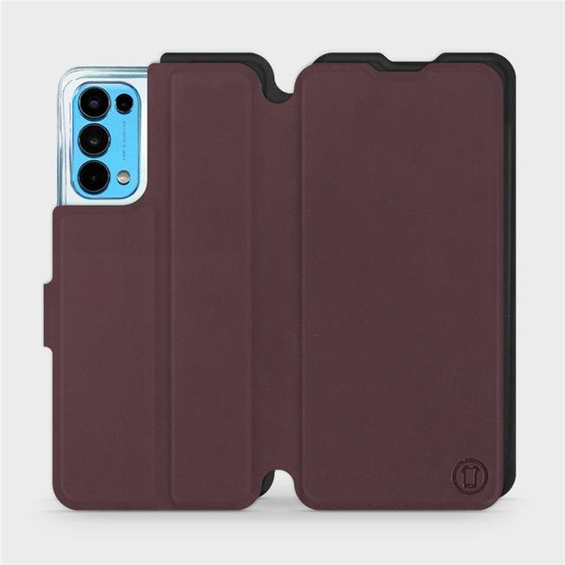 Etui Soft Touch do OPPO RENO 5 5G - wzór Matowy burgund z czernią