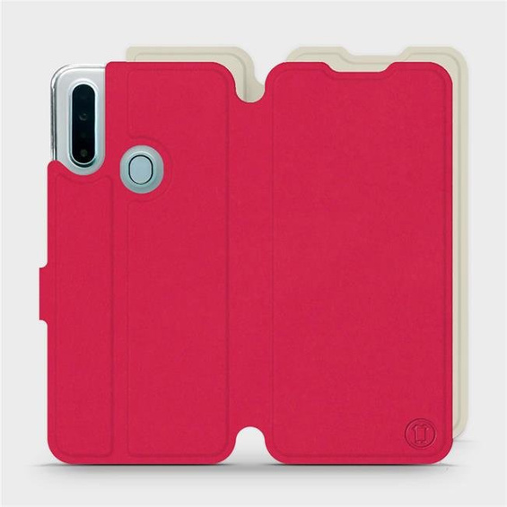 Etui Soft Touch do OPPO A31 - wzór Żywa czerwień z platyną