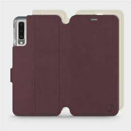 Etui Soft Touch do Samsung Galaxy A7 2018 - wzór Matowy burgund z platyną