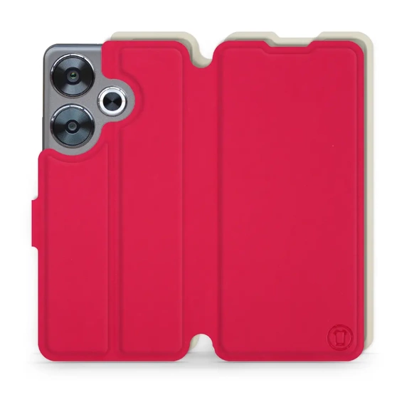 Etui Soft Touch do Xiaomi POCO F6 - wzór Żywa czerwień z platyną