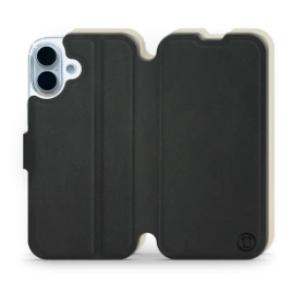 Etui Soft Touch do Apple iPhone 17 - wzór Satynowa czerń z platyną