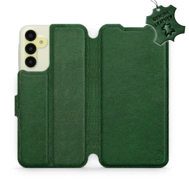 Etui ze skóry naturalnej do Samsung Galaxy A15 5G - wzór Green Leather
