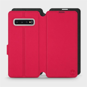 Etui Soft Touch do Samsung Galaxy S10 - wzór Żywa czerwień z czernią