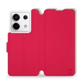 Etui Soft Touch do Xiaomi Redmi Note 13 PRO - wzór Żywa czerwień z platyną
