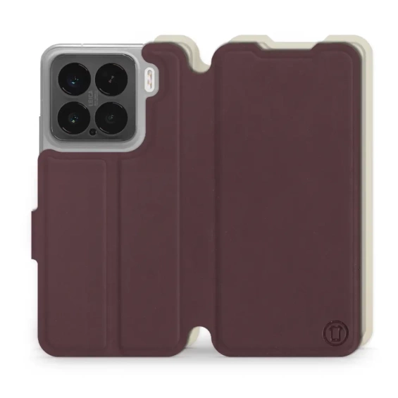 Etui Soft Touch do Xiaomi 15 - wzór Matowy burgund z platyną
