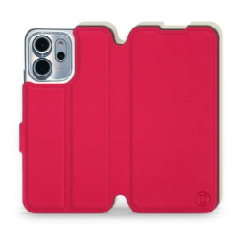 Etui Soft Touch do OPPO Reno 14 FS 5G - wzór Żywa czerwień z platyną