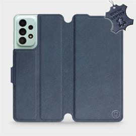 Etui ze skóry naturalnej do Samsung Galaxy A33 5G - wzór Blue Leather