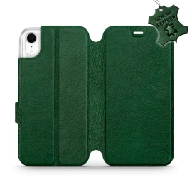 Etui ze skóry naturalnej do Apple iPhone XR - wzór Green Leather