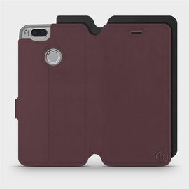 Etui Soft Touch do Xiaomi Mi A1 - wzór Matowy burgund z czernią
