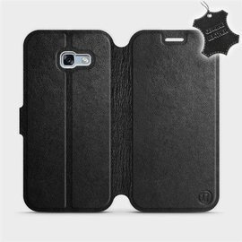 Etui ze skóry naturalnej do Samsung Galaxy A5 2017 - wzór Black Leather