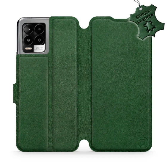 Etui ze skóry naturalnej do Realme 8 Pro - wzór Green Leather