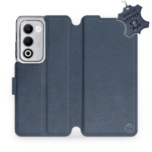 Etui ze skóry naturalnej do OPPO A5 5G - wzór Blue Leather