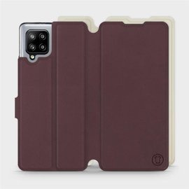 Etui Soft Touch do Samsung Galaxy A42 - wzór Matowy burgund z platyną