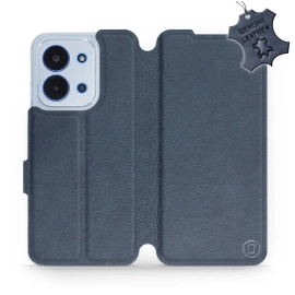 Etui ze skóry naturalnej do Xiaomi Redmi 15C 4G - wzór Blue Leather